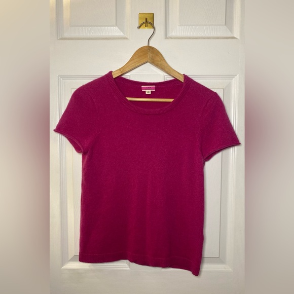 J. Crew Tops - J. Crew | Medium Fuschia Magenta Cashmere Short Sleeve Sweater